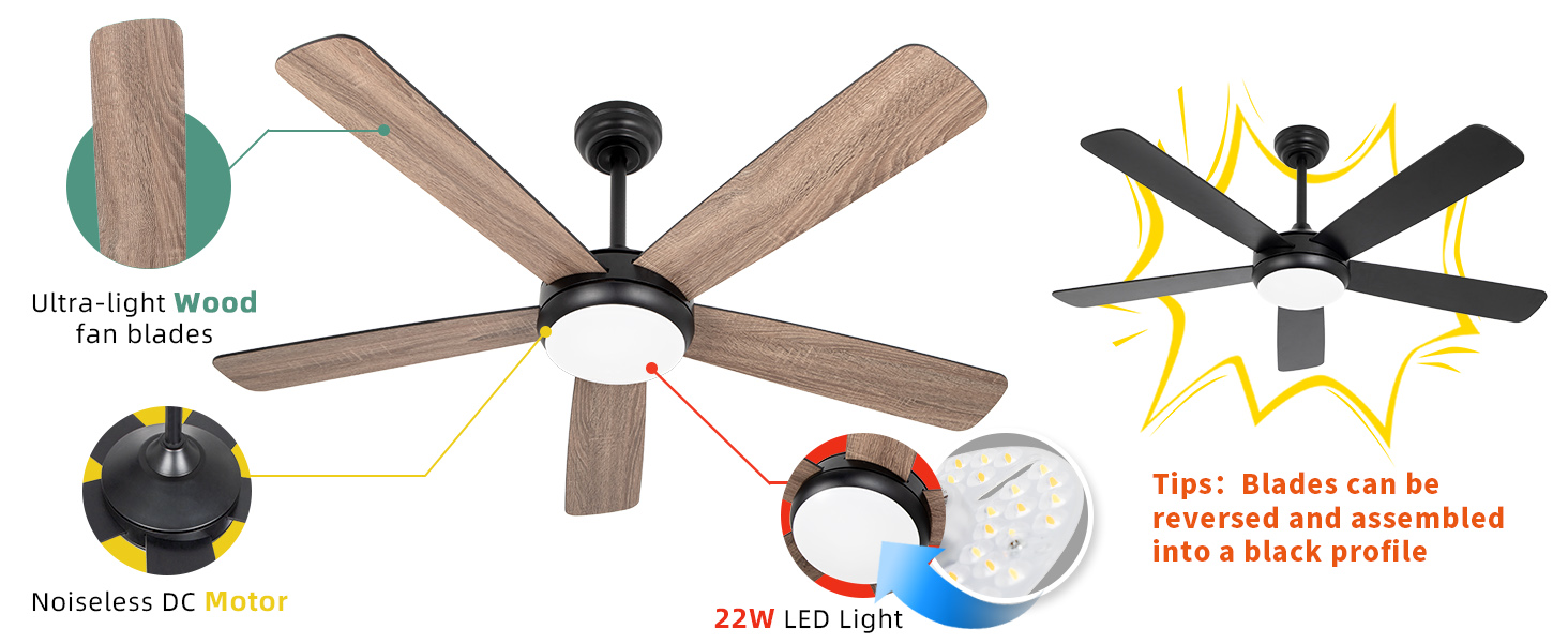 Detalle del ventilador de techo de madera