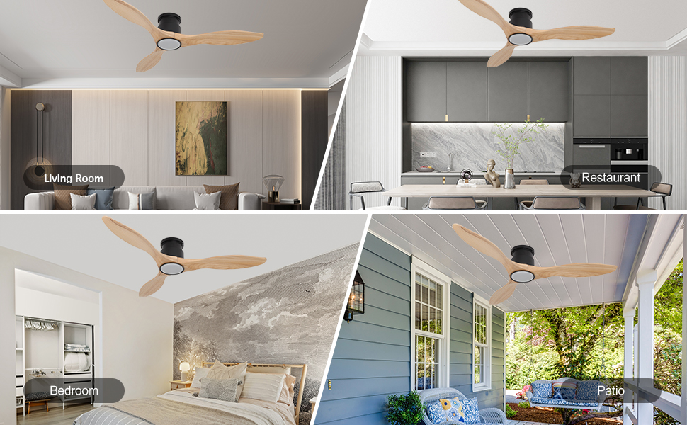 Escenarios de uso de la luz del ventilador de techo