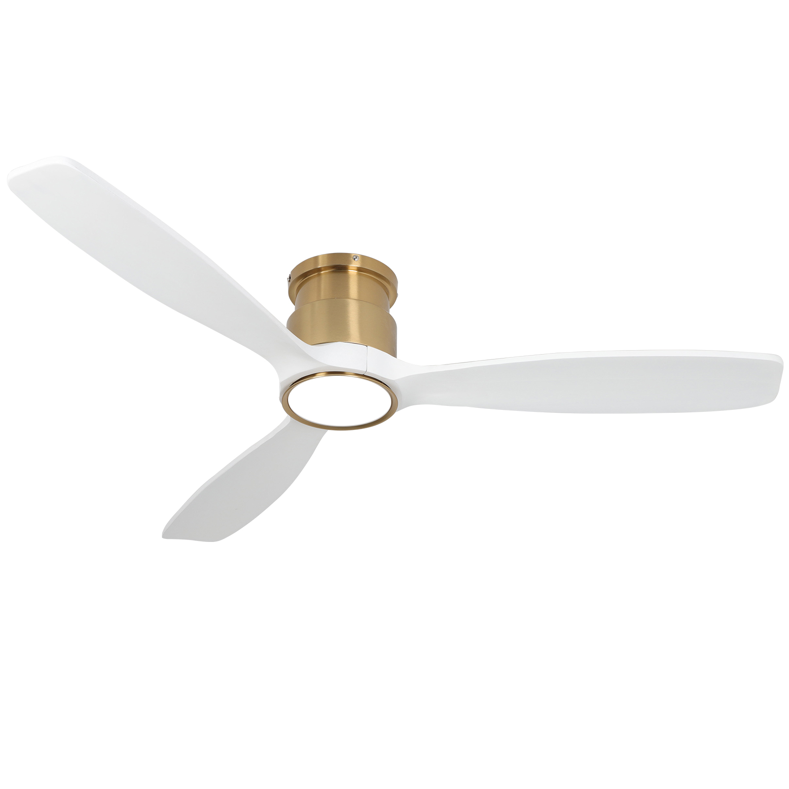 Ventilador de techo moderno de perfil bajo y montaje empotrado de 52 pulgadas con luz