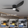 Negro 52'' 6 velocidades con ventiladores de techo para interiores y exteriores con control remoto