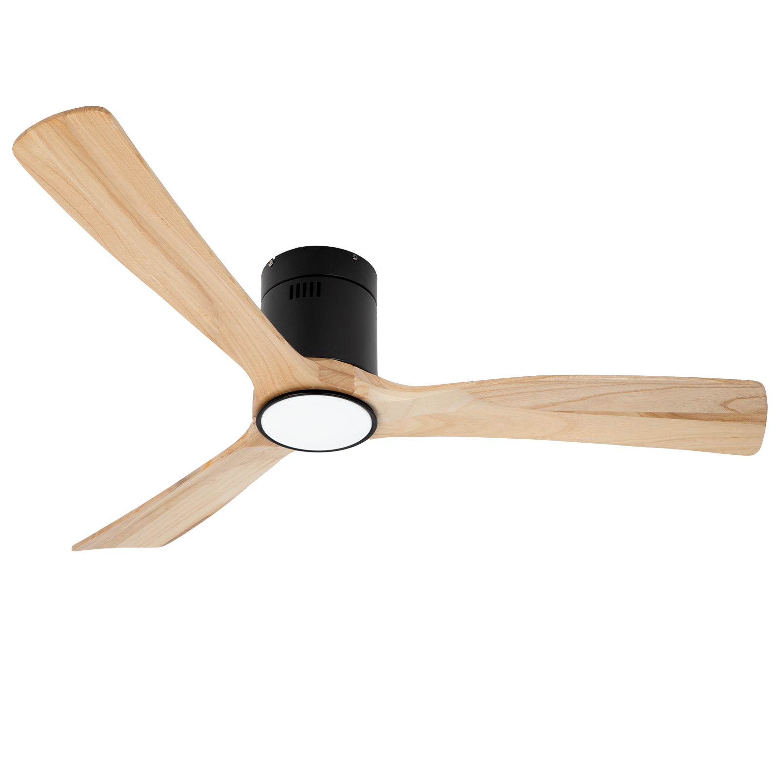 Ventiladores de techo con aspas de madera de color natural de 52 pulgadas con luces y control remoto