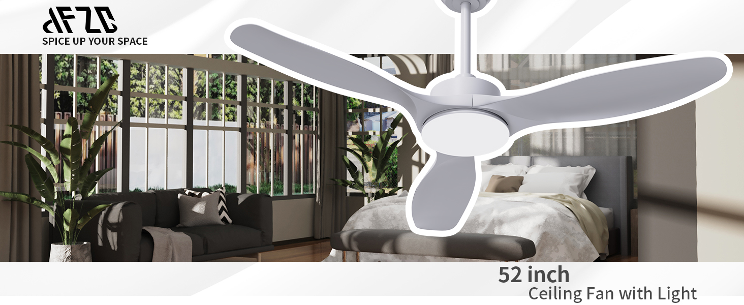 Luz de ventilador de techo blanca