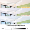Moderno ventilador de techo blanco de perfil bajo de 52' con luz