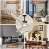 Ventiladores de techo para exteriores de madera LED de 52 pulgadas