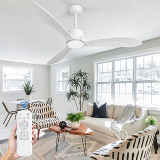 Ventiladores de techo clásicos de madera de 52 pulgadas con luces y control remoto