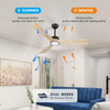 Ventiladores de techo de madera de 52 pulgadas con luces y control remoto