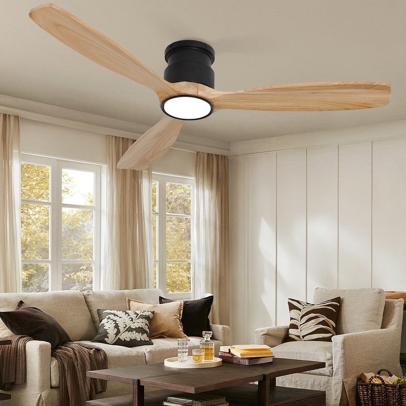 Ventilador de techo empotrado de perfil bajo con luz de 52 pulgadas 