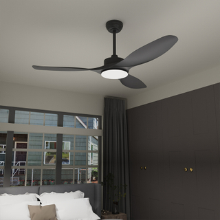 Ventiladores de techo negros de 52 pulgadas con control remoto de luces