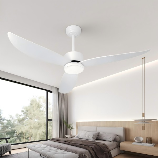 Ventiladores de techo blancos de 52'' con luces, con control remoto