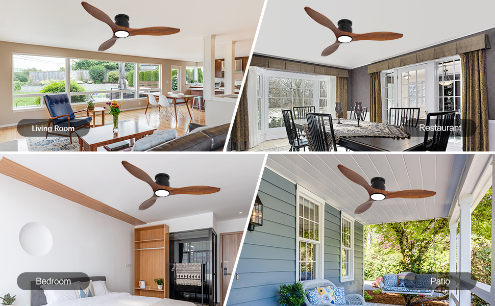 Escenarios de uso de la luz del ventilador de techo