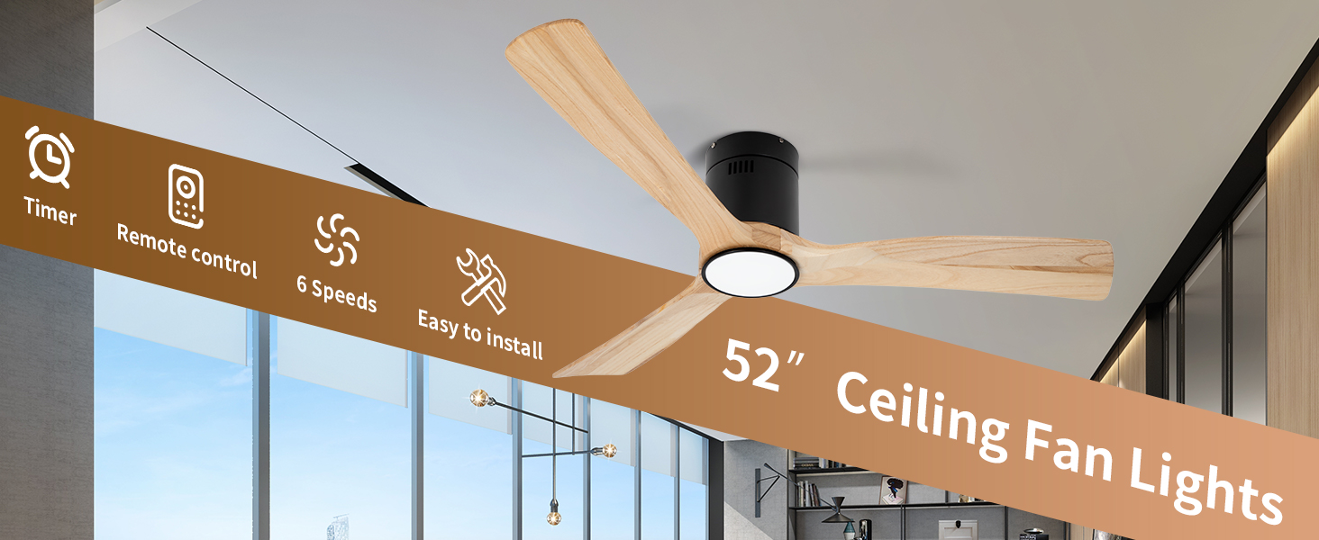 Luces de ventilador de techo de 52 pulgadas.