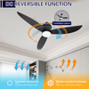 Luz de ventilador de techo retráctil de perfil bajo LED negra de 18W 3CCT