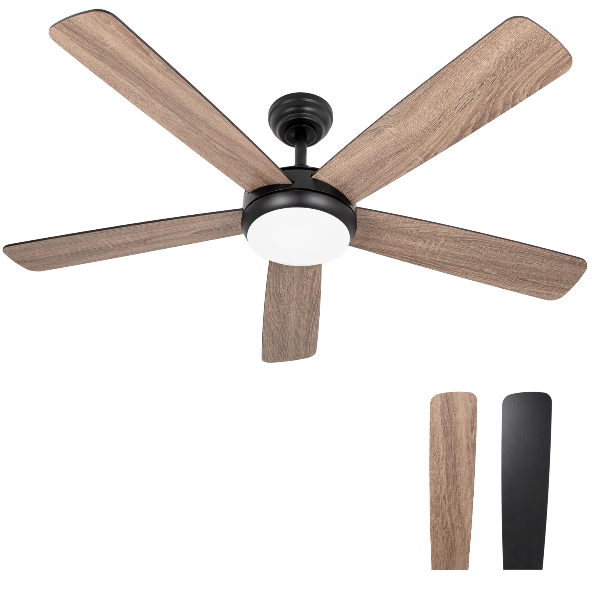 Ventilador de techo con control remoto de 52 pulgadas y 5 aspas dobles