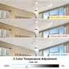 Ventiladores de techo blancos de 52'' con luces, con control remoto