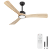Ventiladores de techo de madera de 52 pulgadas con luces y control remoto