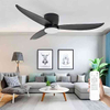 Negro 52'' 6 velocidades con ventiladores de techo para interiores y exteriores con control remoto
