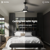 Ventiladores de techo negros de 52 pulgadas con control remoto de luces
