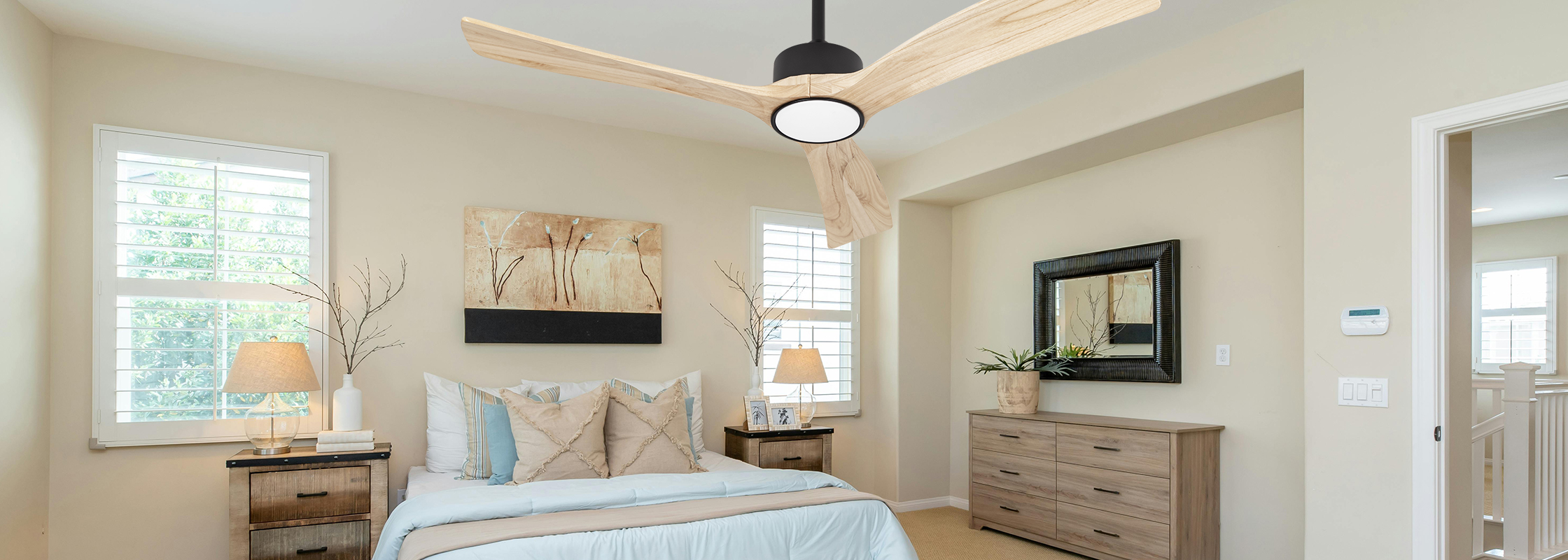 52in Wood Ceiling Fans with Lights