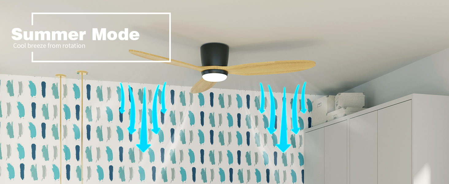 Luz ventilador de techo modo verano