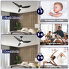 Luz de ventilador de techo retráctil de perfil bajo LED negra de 18W 3CCT