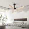 Ventilador de techo de 5 aspas de madera con luz y control remoto