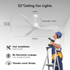 Ventiladores de techo clásicos de madera de 52 pulgadas con luces y control remoto