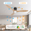 Ventilador de techo de montaje empotrado con luz de madera maciza de color de registro de 52 pulgadas 