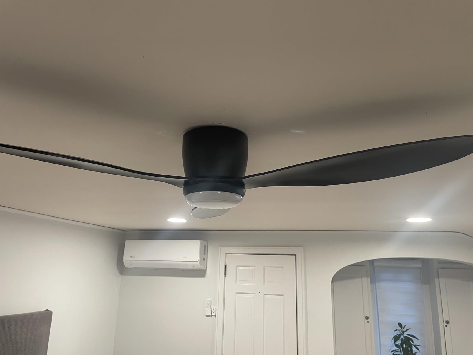Luz de ventilador de techo negra mate